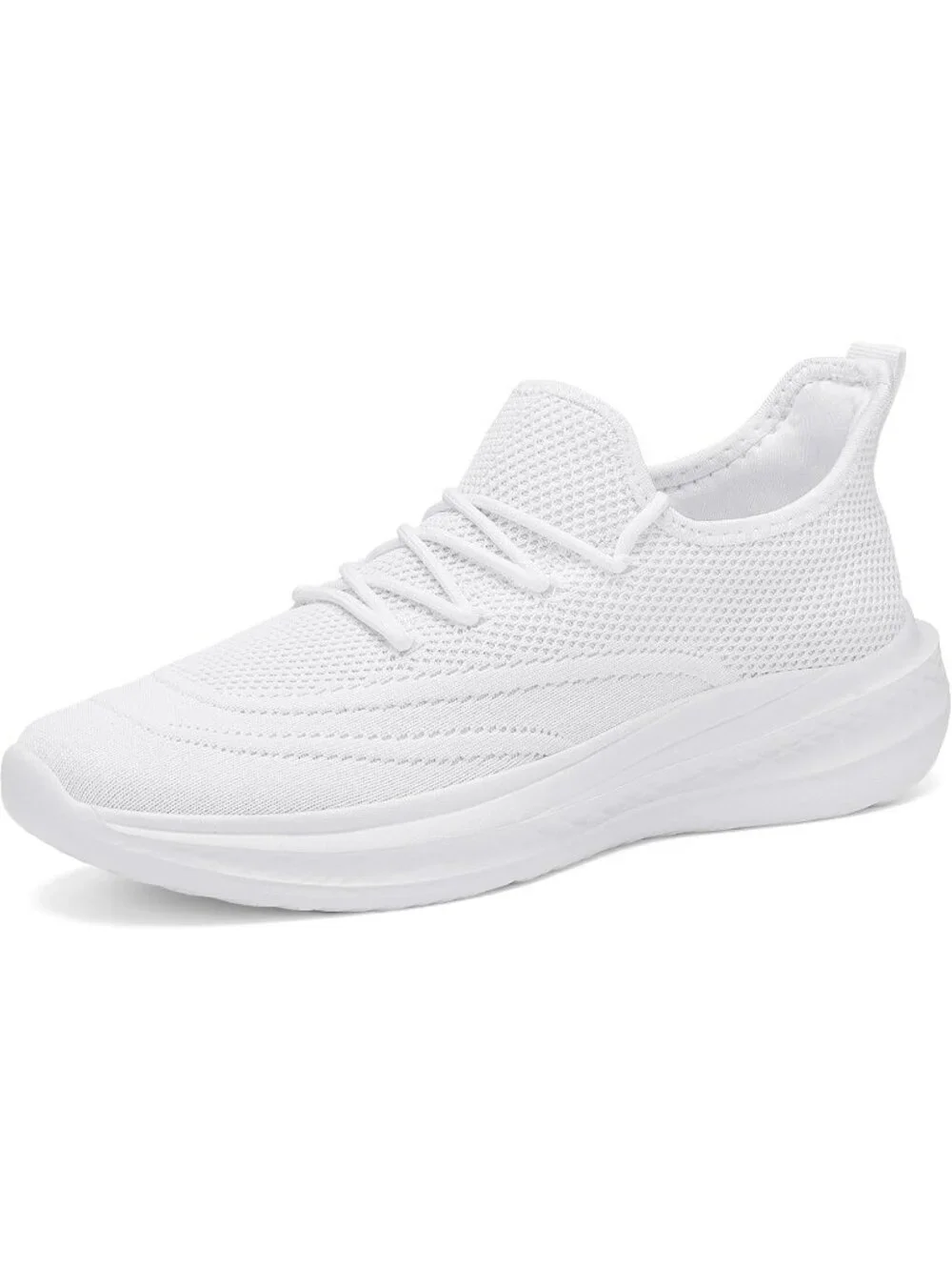 Men's White Running Shoes Slip On Walking Shoes Non Slip Lightweight Sneakers